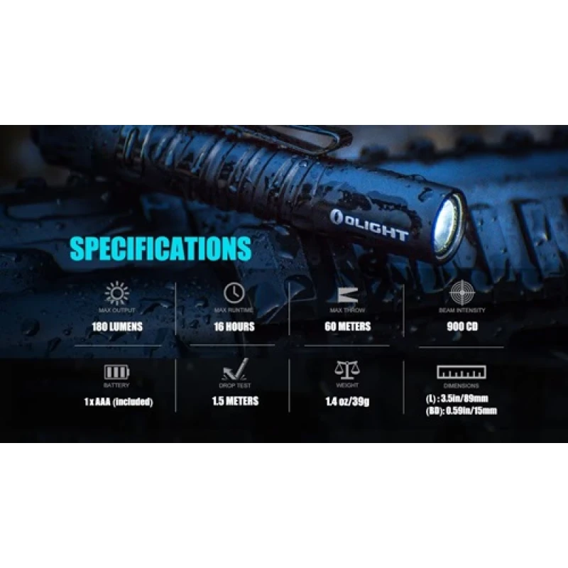 Mała Latarka Olight I3T EOS - 180 lm black AAA