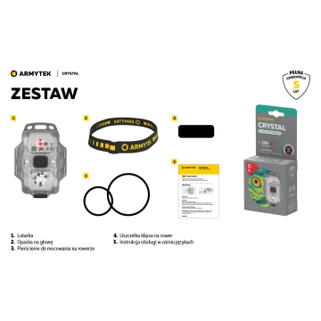 Latarka Armytek Crystal 150 lm USB Grey wielofunkcyjna, czołowa