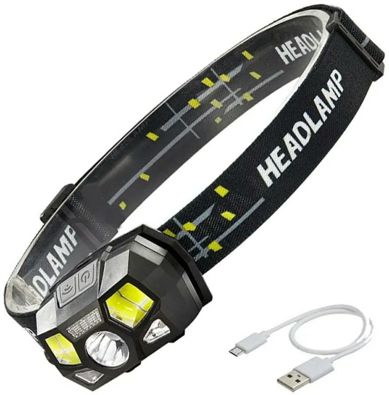 Latarka czołowa ZD112 1200 lm, sensor ruchu, czerwony LED, USB