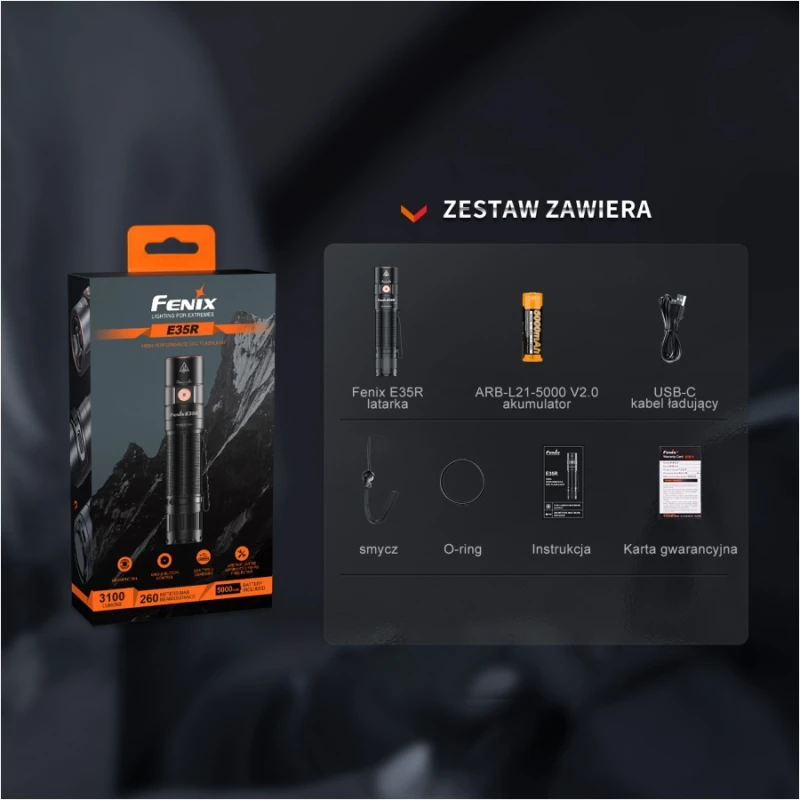 Latarka EDC Fenix E35R USB-C 3100 lm