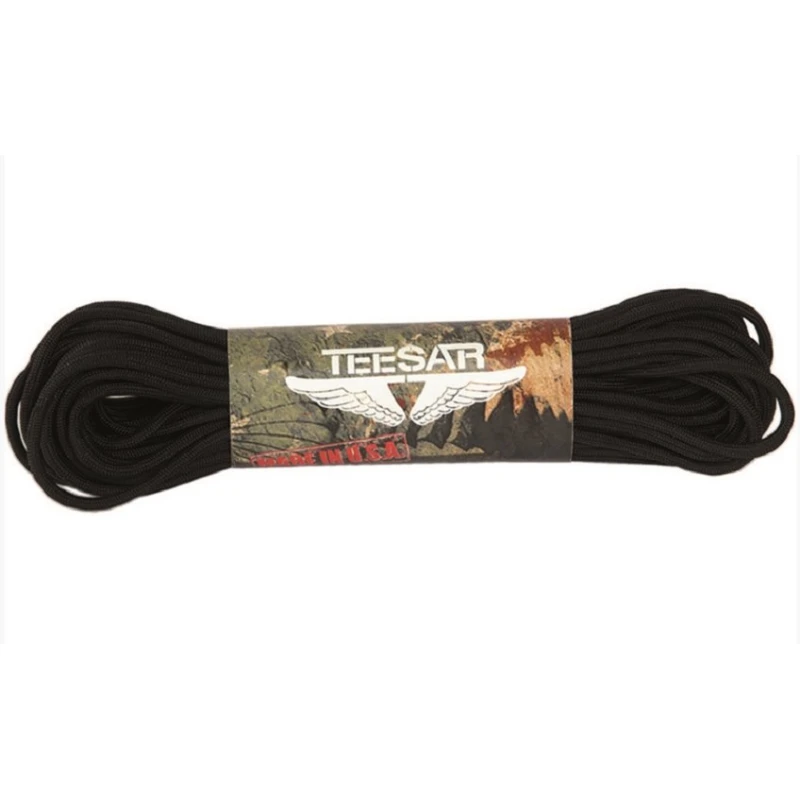 Linka PARACORD czarna survivalowa 15,24m Teesar