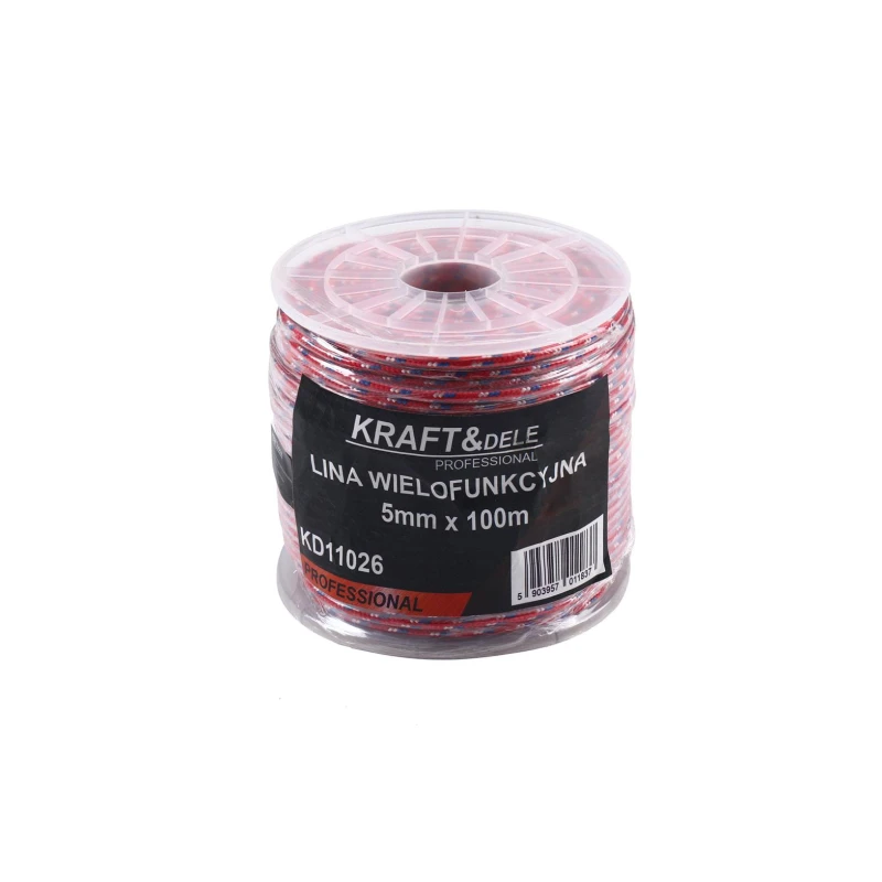 Linka pleciona 5 mm x 100 m KD11026 czerwona