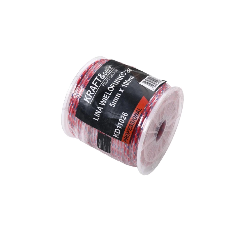 Linka pleciona 5 mm x 100 m KD11026 czerwona