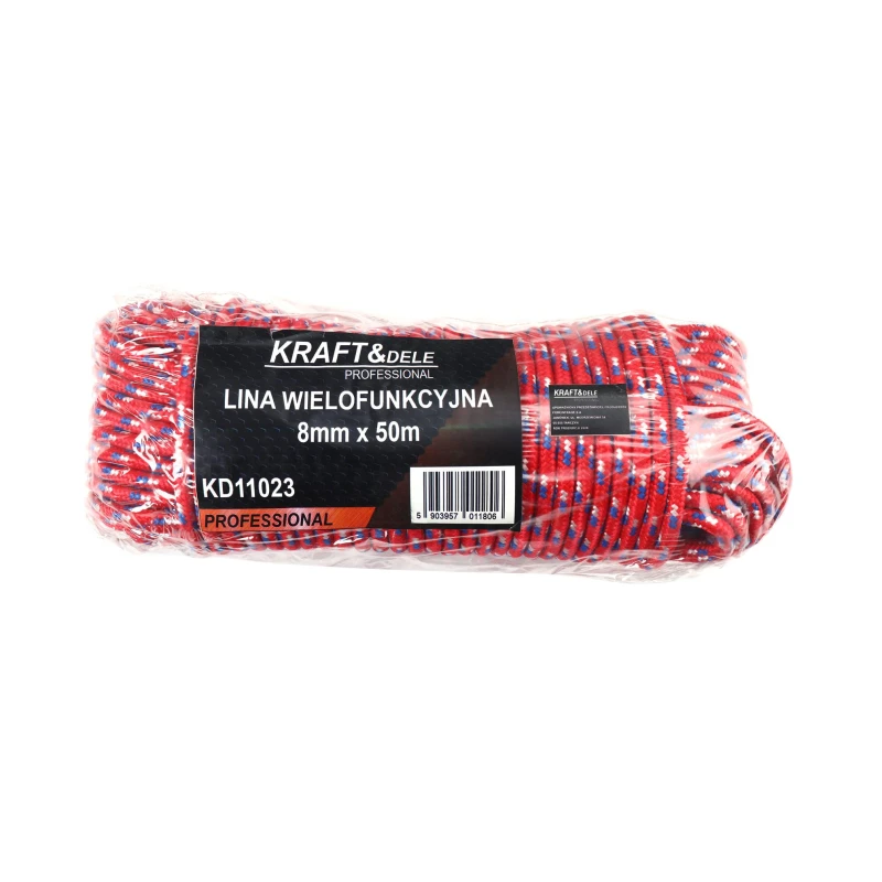 Linka pleciona 8 mm x 50 m KD11023 czerwona