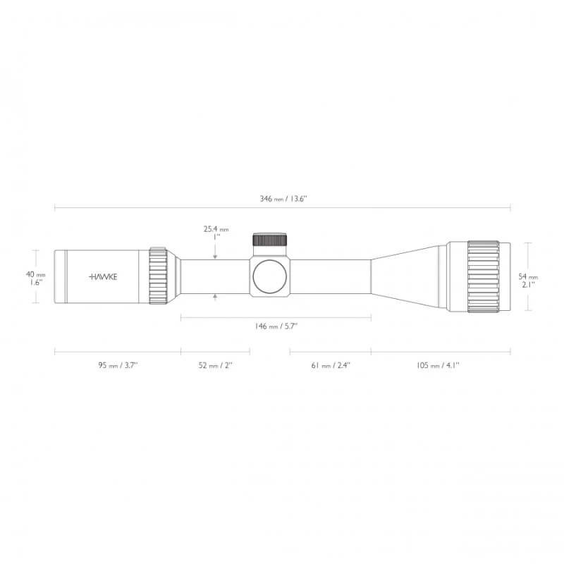 Luneta celownicza Hawke Vantage 1" 4-12x40 AO Mil Dot