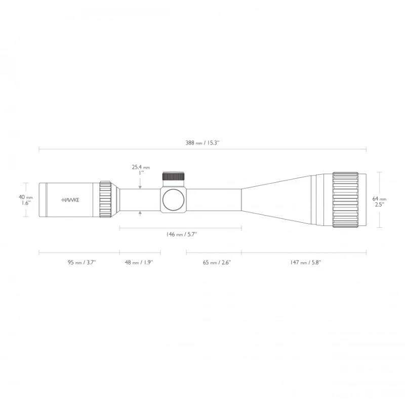 Luneta celownicza Hawke Vantage 1" 4-16x50 AO IR Mil Dot