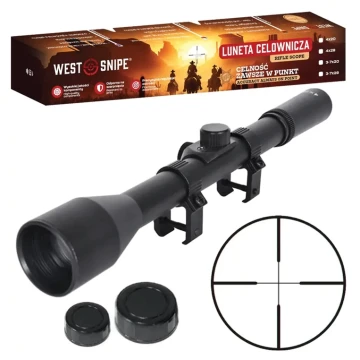 Luneta celownicza Westsnipe 4×28 krzyż celowniczy + montaż wysoki