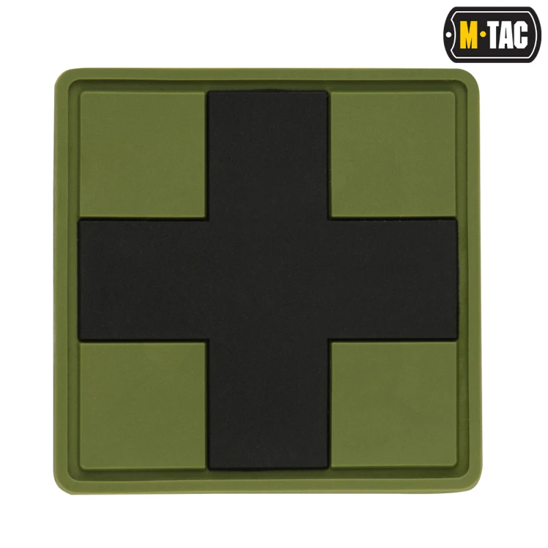 M-Tac naszywka Medic Cross Square 3D PVC olive emblemat