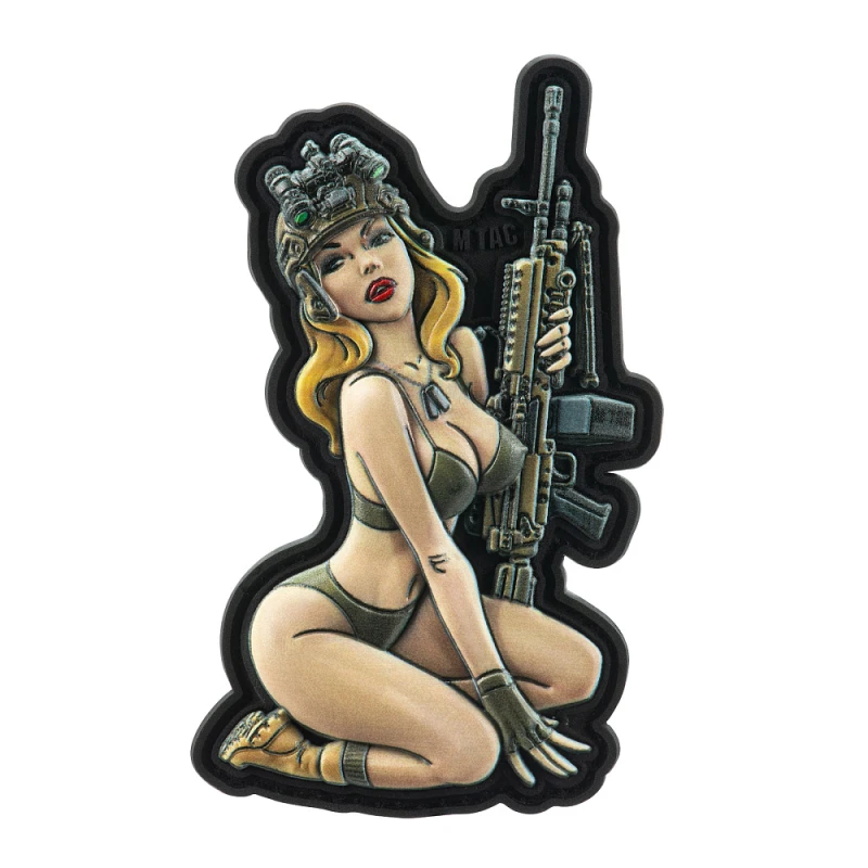 M-Tac naszywka Tactical girl #5 PVC emblemat rzep pin-up M249