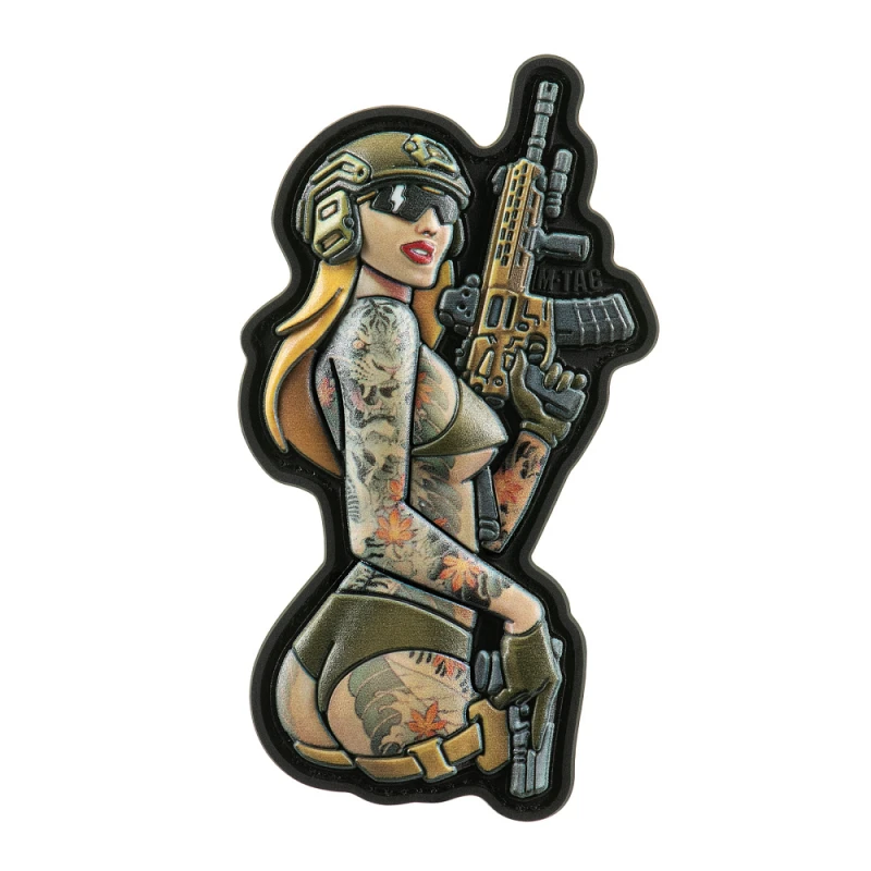 M-Tac naszywka Tactical girl #4 tattoo PVC emblemat rzep pin-up AR-15