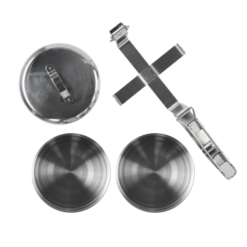 Menażka stalowa dwuczęściowa Zebra Thailand 12 cm dwa garnuszki i pokrywka