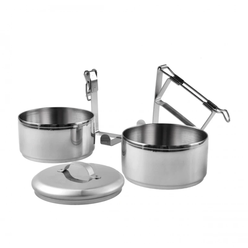 Menażka stalowa dwuczęściowa Zebra Thailand 12 cm dwa garnuszki i pokrywka