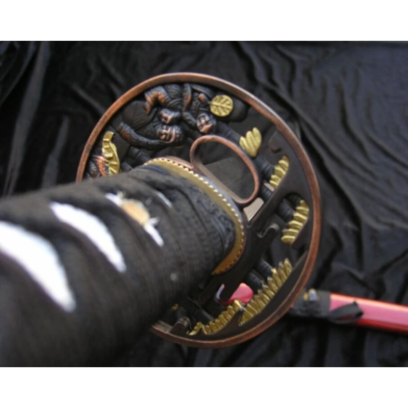 Miecz samurajski katana 6KM18-410RD do treningu cięć + stojak