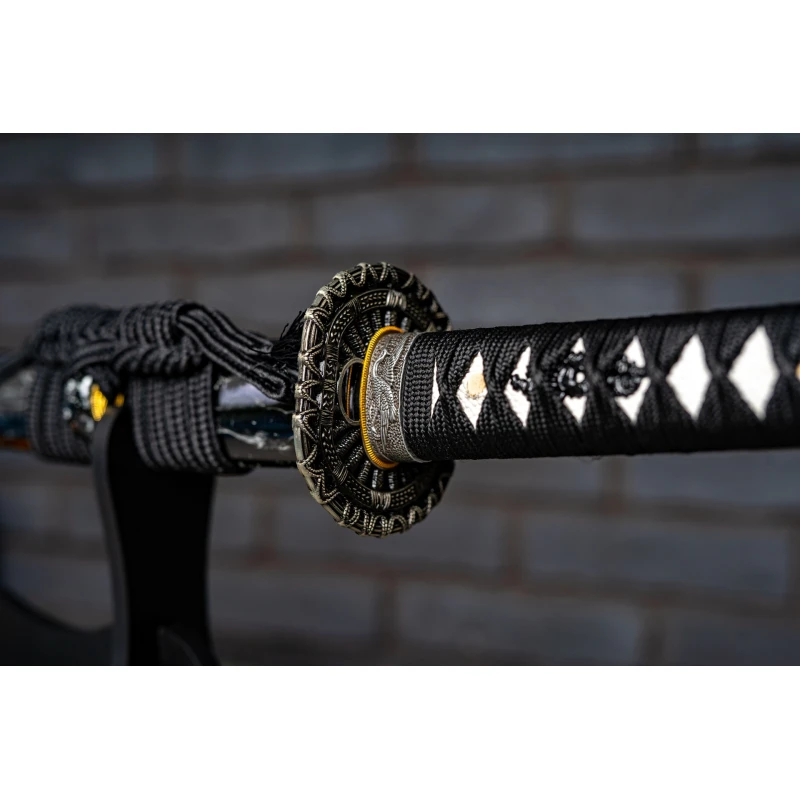 Miecz samurajski Katana ze stali damasceńskiej T10 kuta 55–58 HRC No.2