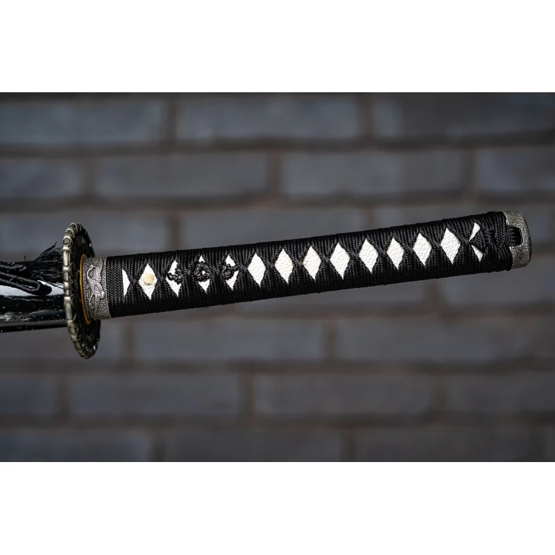 Miecz samurajski Katana ze stali damasceńskiej T10 kuta 55–58 HRC No.2
