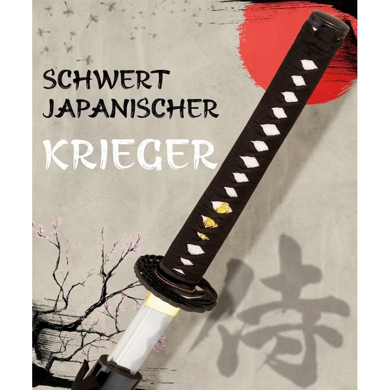 Miecz samurajski ostry, katana 5KN5-420 do treningu cięć + stojak