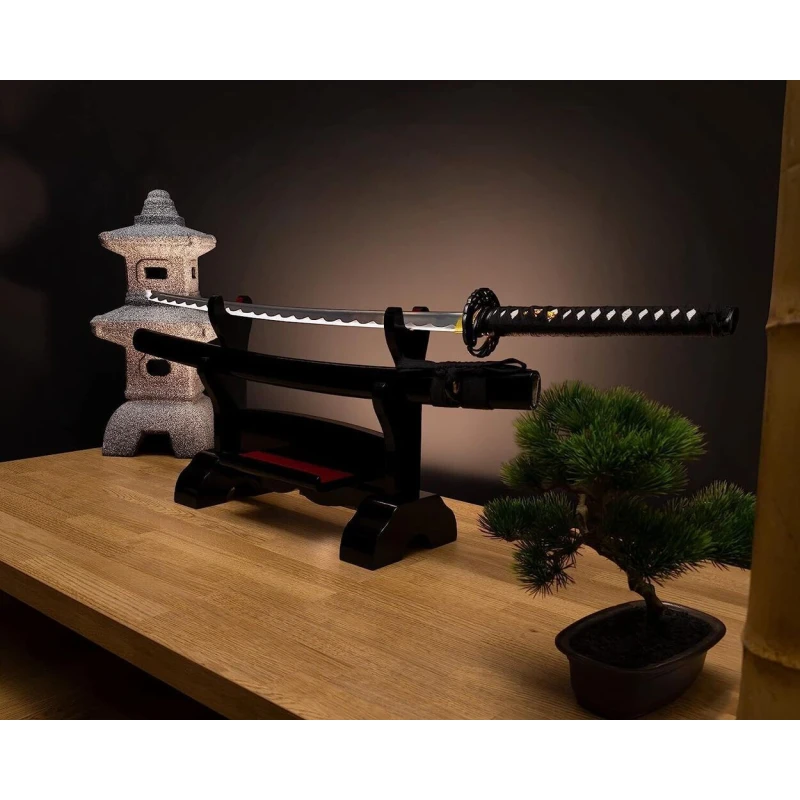 Miecz samurajski ostry, katana 5KN5-420 do treningu cięć + stojak