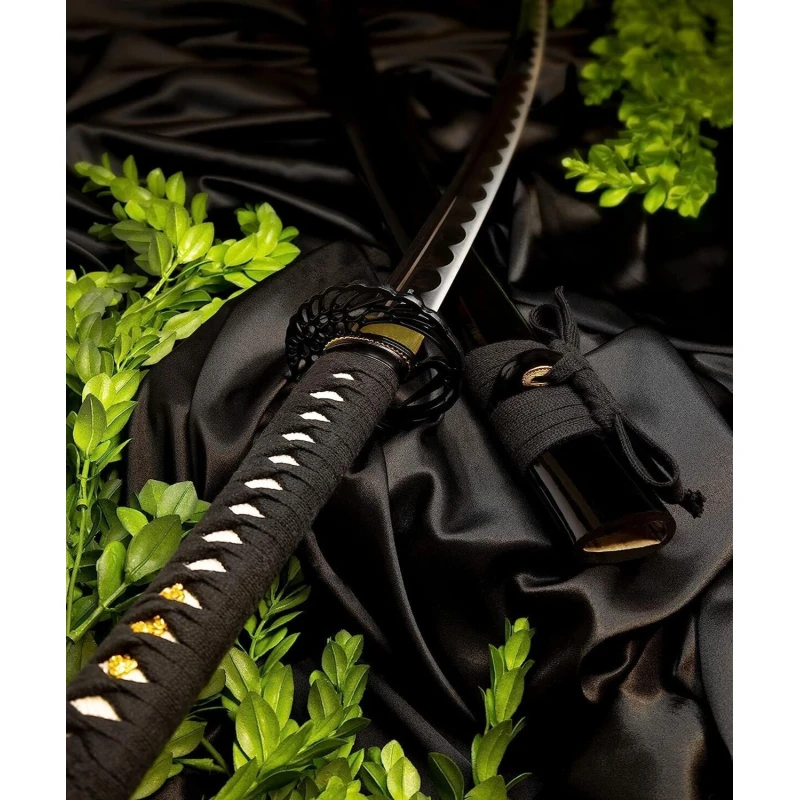 Miecz samurajski ostry, katana 5KN5-420 do treningu cięć + stojak