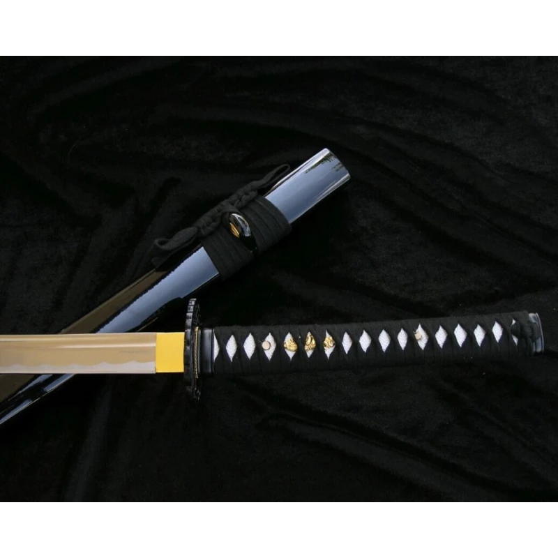 Miecz samurajski ostry, katana 5KN5-420 do treningu cięć + stojak