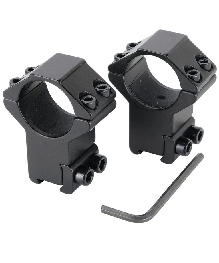 Montaż do lunety dwuczęściowy Genetic wysoki 1″ szyna 11 mm dovetail, kołek stopujący