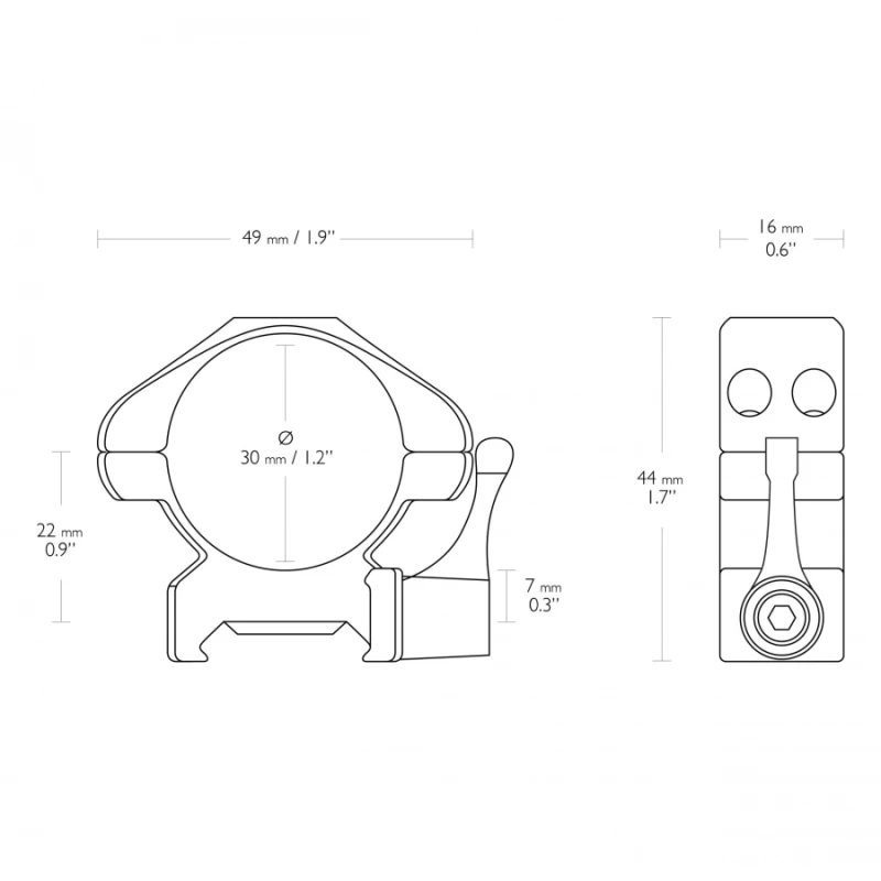 Montaż lunety Hawke Precision Steel średni 30 mm Weaver z dźwignią