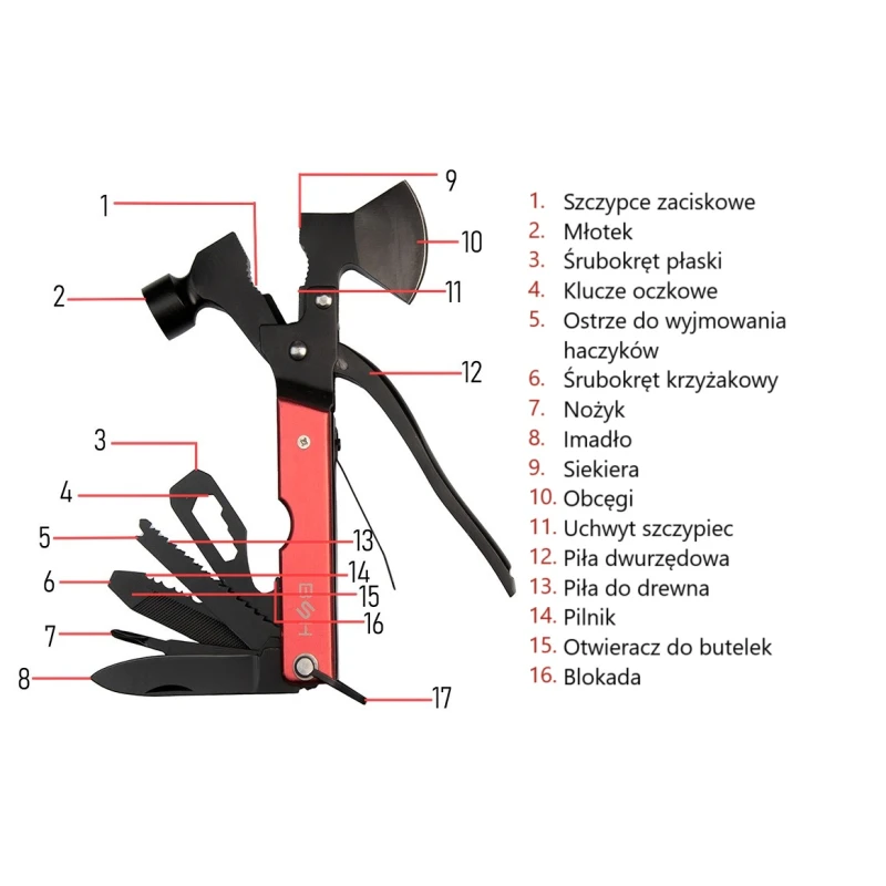 Multitool 15w1 MT-003B BSH Adventure multinarzędzie