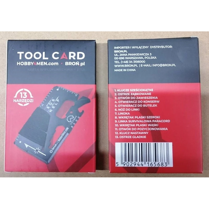 Multitool AZYMUT Tool Card  Karta wielofunkcyjna survivalowa 