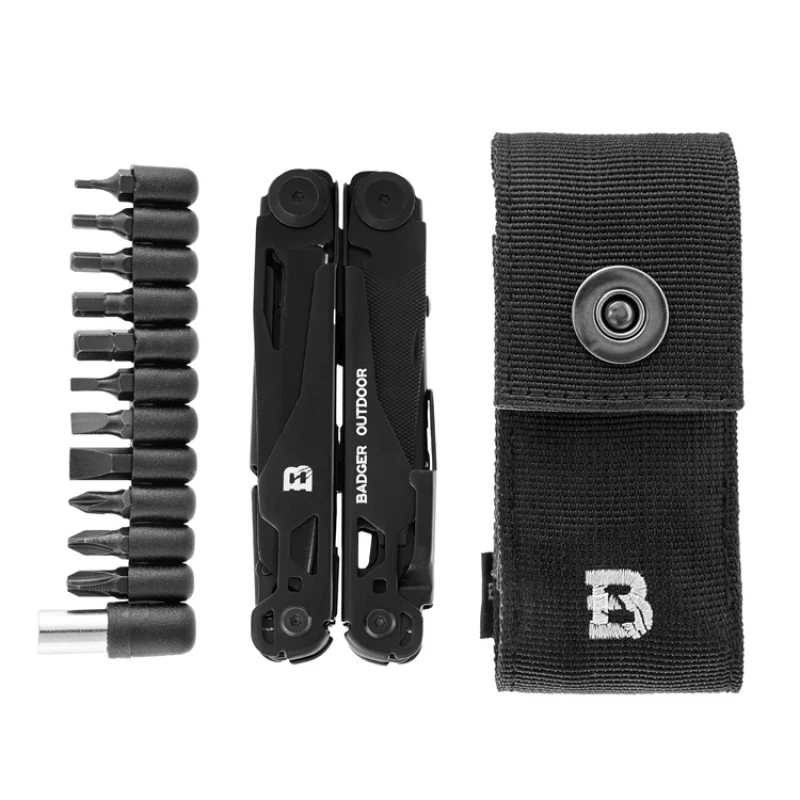 Multitool Badger Outdoor Solid black 16 narzędzi w etui z bitami