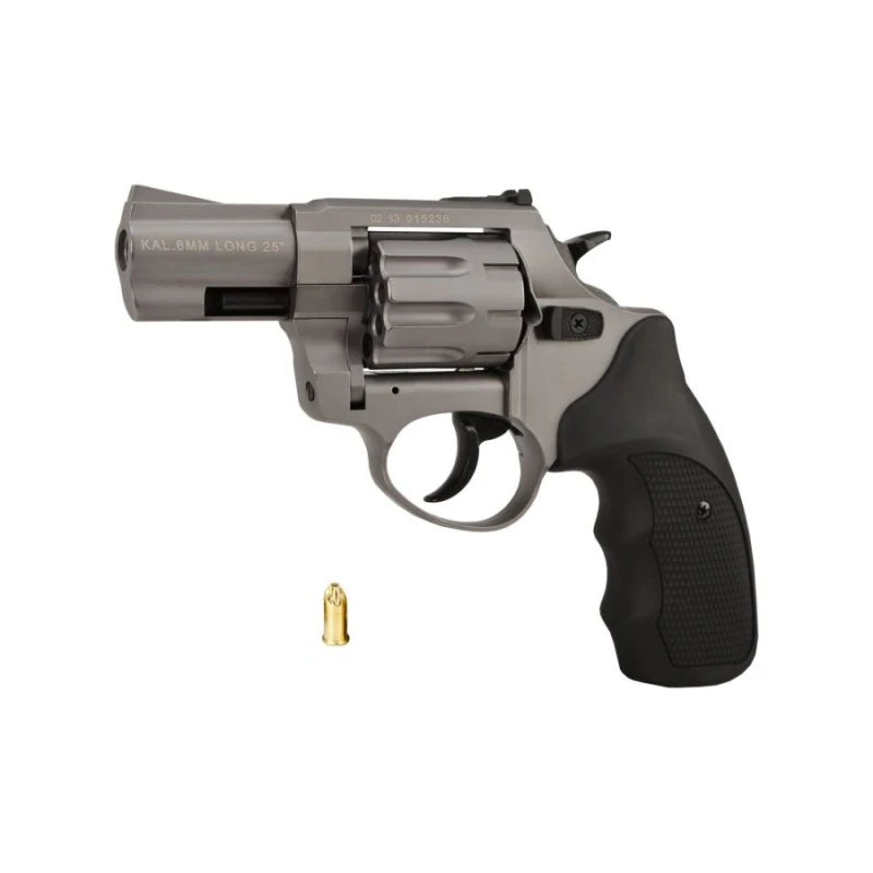 Najgłośniejszy Rewolwer hukowy alarmowy ZORAKI R1 K-6L BAS 2,5" kal. .22 lonng tytan