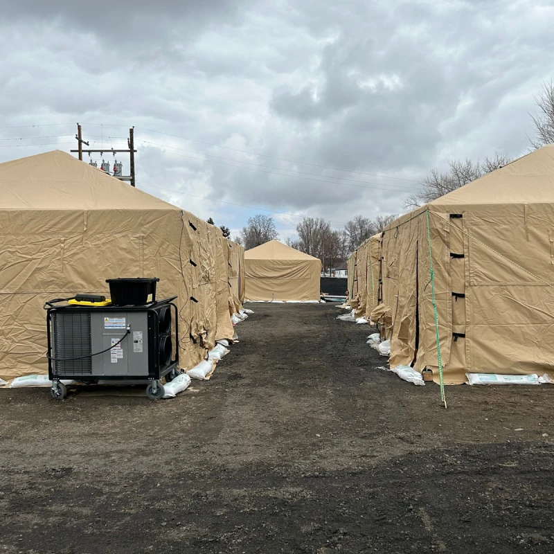 Namiot humanitarny CELINA HGPTS kryzysowy dla służb, obrony cywilnej - zielony khaki