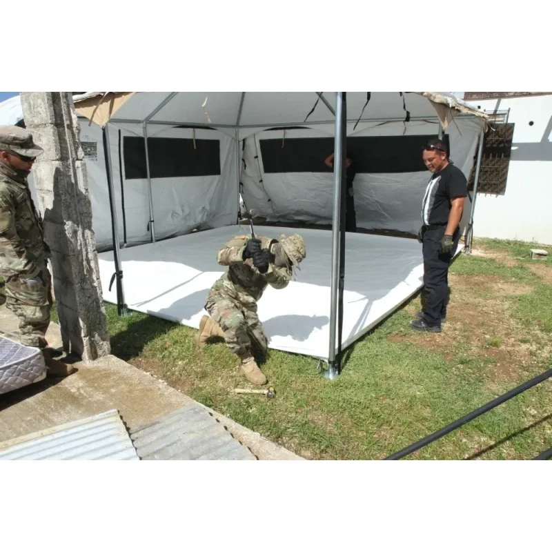 Namiot humanitarny CELINA HGPTS kryzysowy dla służb, obrony cywilnej - zielony khaki