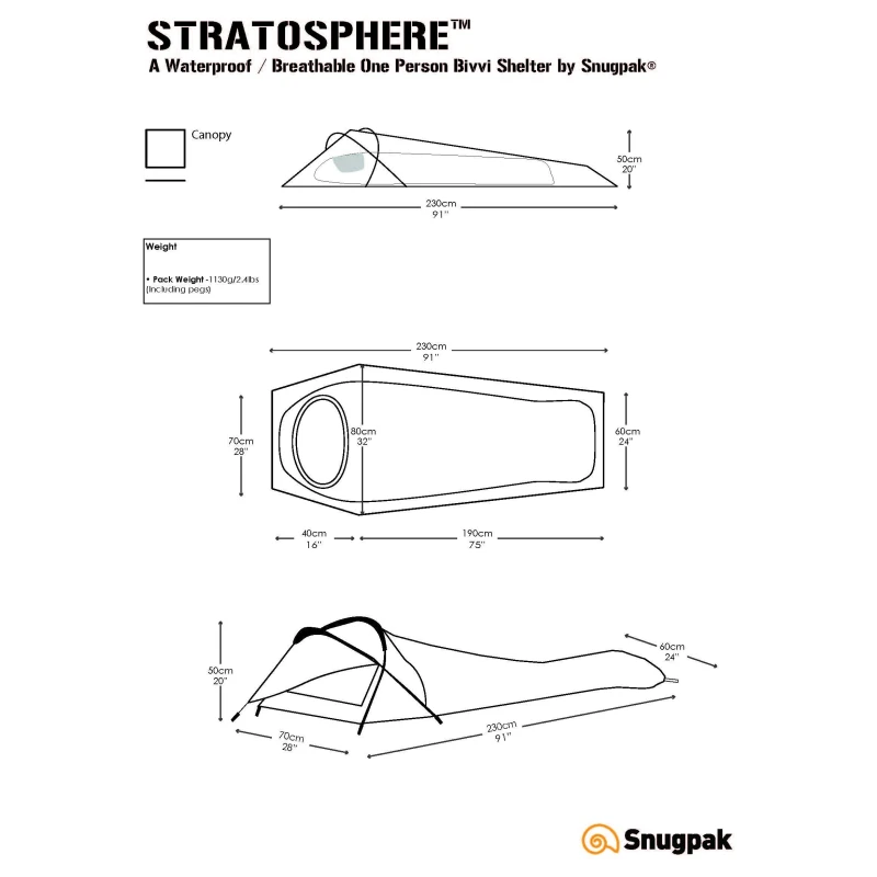 Namiot jednoosobowy norka Stratosphere Snugpak wyprawowy, zielony 1,13 kg