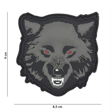 Naszywka 3D PVC Wolf grijs #11138 101 INC Wilk Szary emblemat rzep 