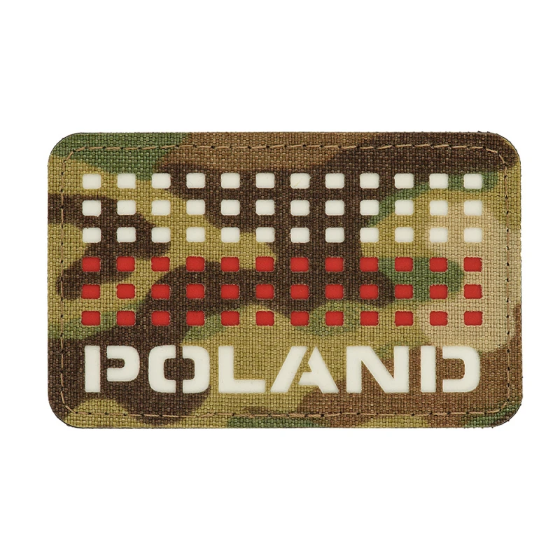 naszywka M-Tac Poland z flagą 50x80 Laser Cut multicam