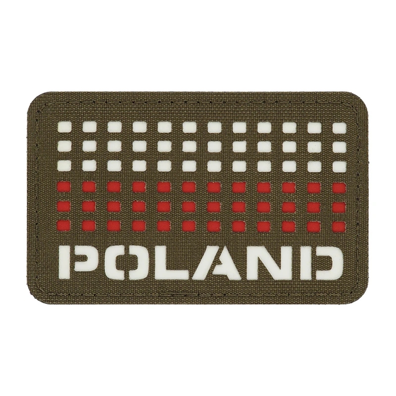 naszywka M-Tac Poland z flagą 50x80 Laser Cut zielona