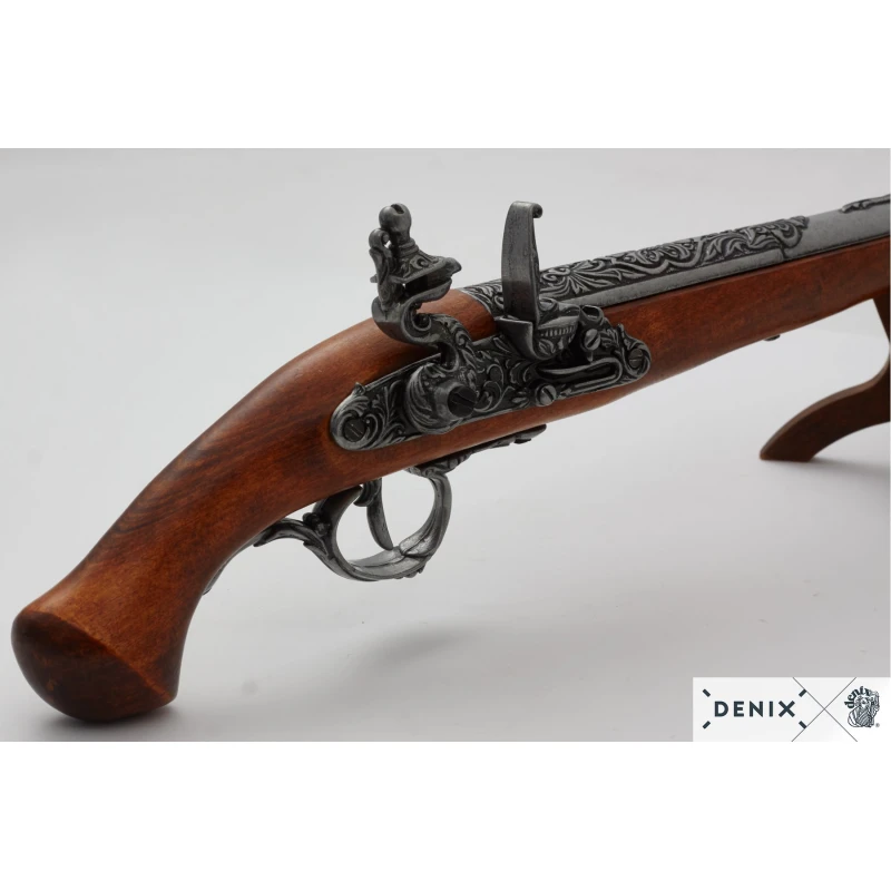 Niemiecki garłacz Pistolet skałkowy z XVII w. DENIX - replika dekoracyjna
