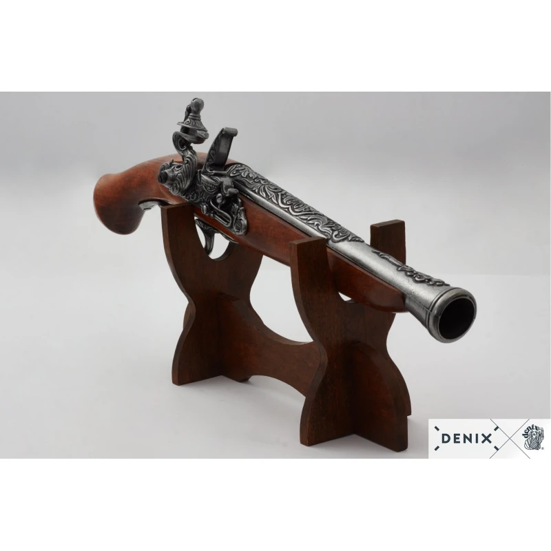 Niemiecki garłacz Pistolet skałkowy z XVII w. DENIX - replika dekoracyjna