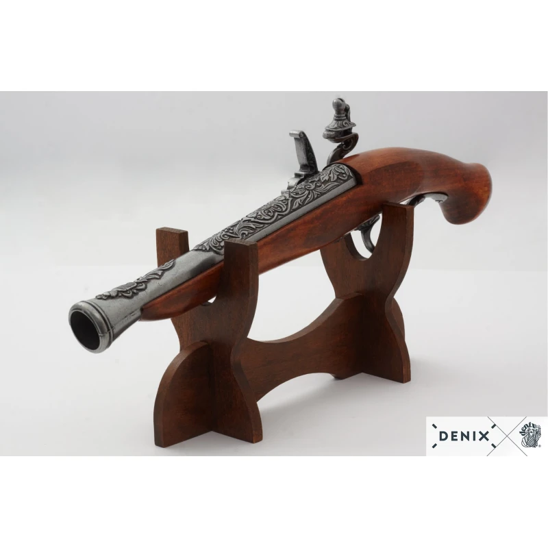 Niemiecki garłacz Pistolet skałkowy z XVII w. DENIX - replika dekoracyjna