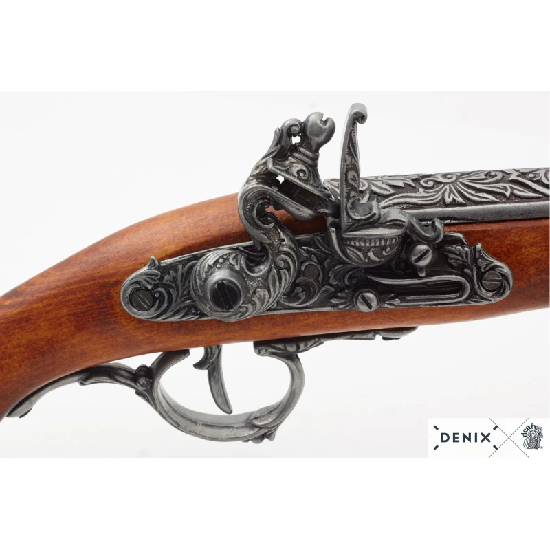 Niemiecki garłacz Pistolet skałkowy z XVII w. DENIX - replika dekoracyjna
