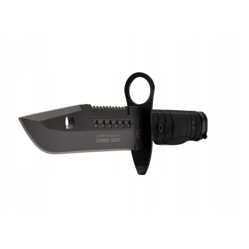 Nóż Bagnet K25 32067 stal 7Cr17Mov cięcie drutu, tytanowa powłoka 