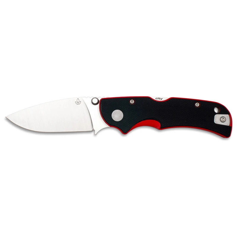 Nóż Manly City CPM S90V 60-62 HRC black red czarno-czerwony