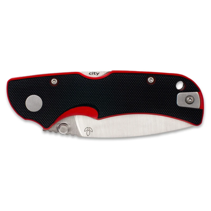 Nóż Manly City CPM S90V 60-62 HRC black red czarno-czerwony