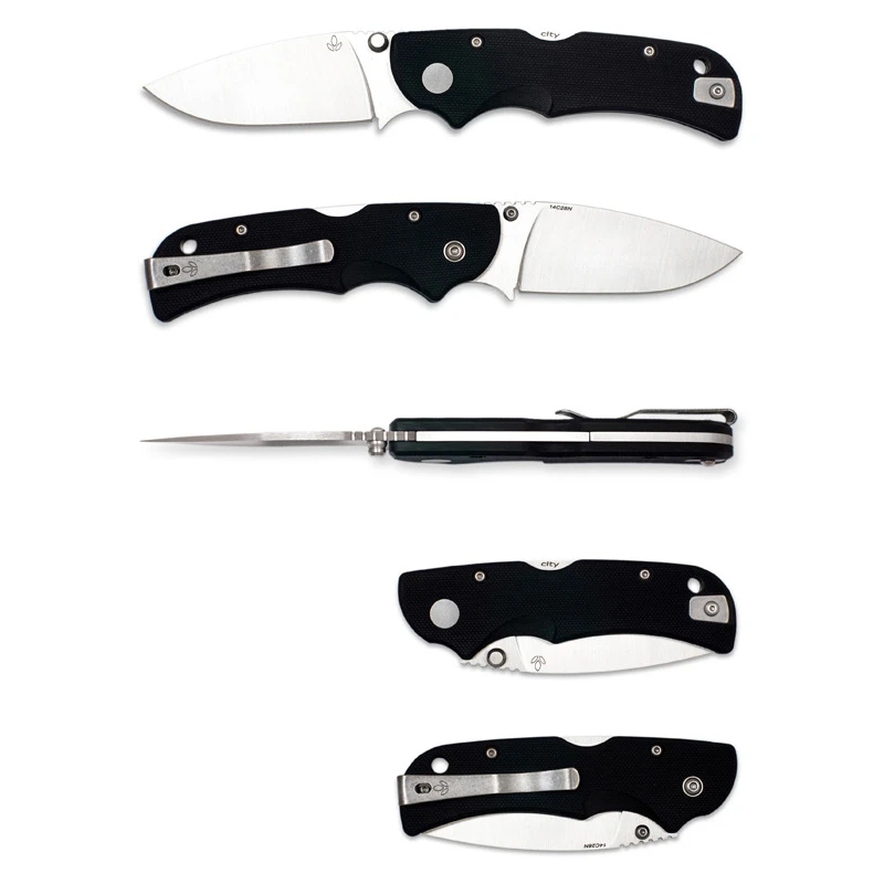 Nóż Manly City CPM S90V flat handle 60-62 HRC black płaski chwyt