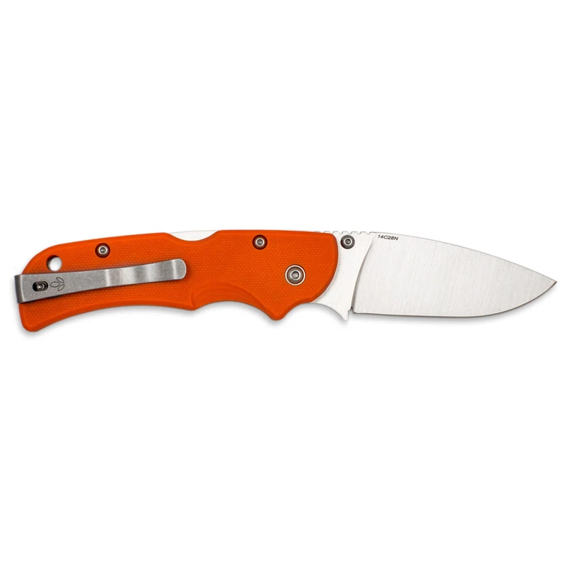 Nóż Manly City CPM S90V flat handle 60-62 HRC orange płaski chwyt