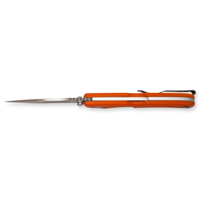 Nóż Manly City CPM S90V flat handle 60-62 HRC orange płaski chwyt