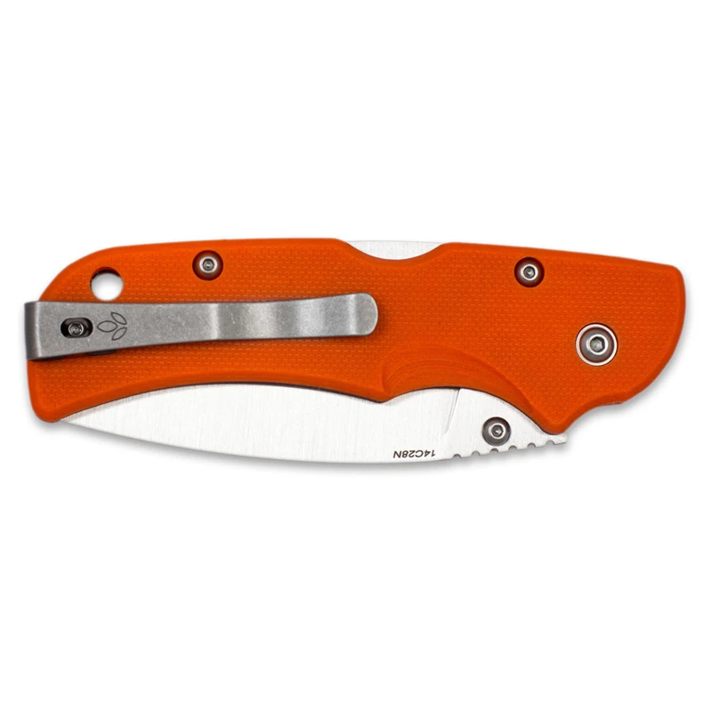 Nóż Manly City CPM S90V flat handle 60-62 HRC orange płaski chwyt