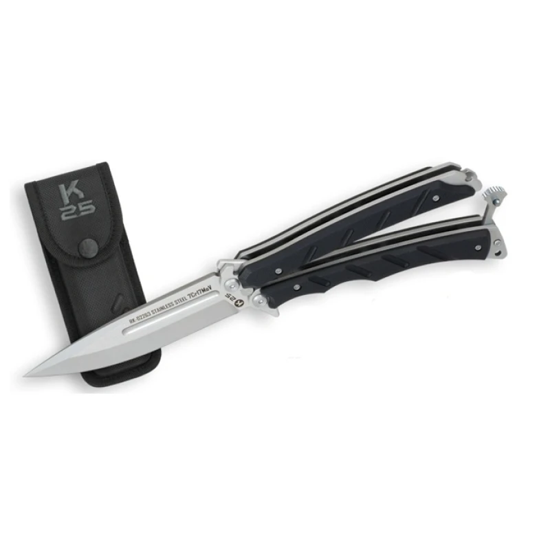 Nóż motylkowy Balisong K25 02263 CNC stal 7Cr17Mov