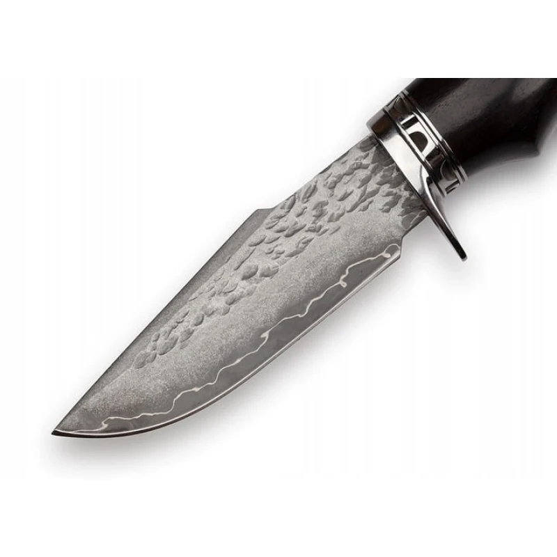 Nóż myśliwski Damast Takoma N-954B w skórzanej, ozdobnej pochwie