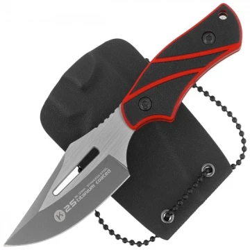 Nóż na szyję K25 32691 Neck Knife black/red titanium 7Cr17Mov