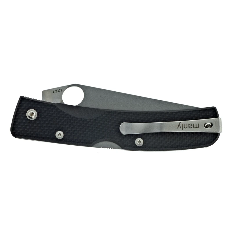 Nóż Manly Peak Black One Hand D2 59-61 HRC